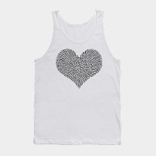 Turing Pattern Sunburst Love Heart (Black) Tank Top